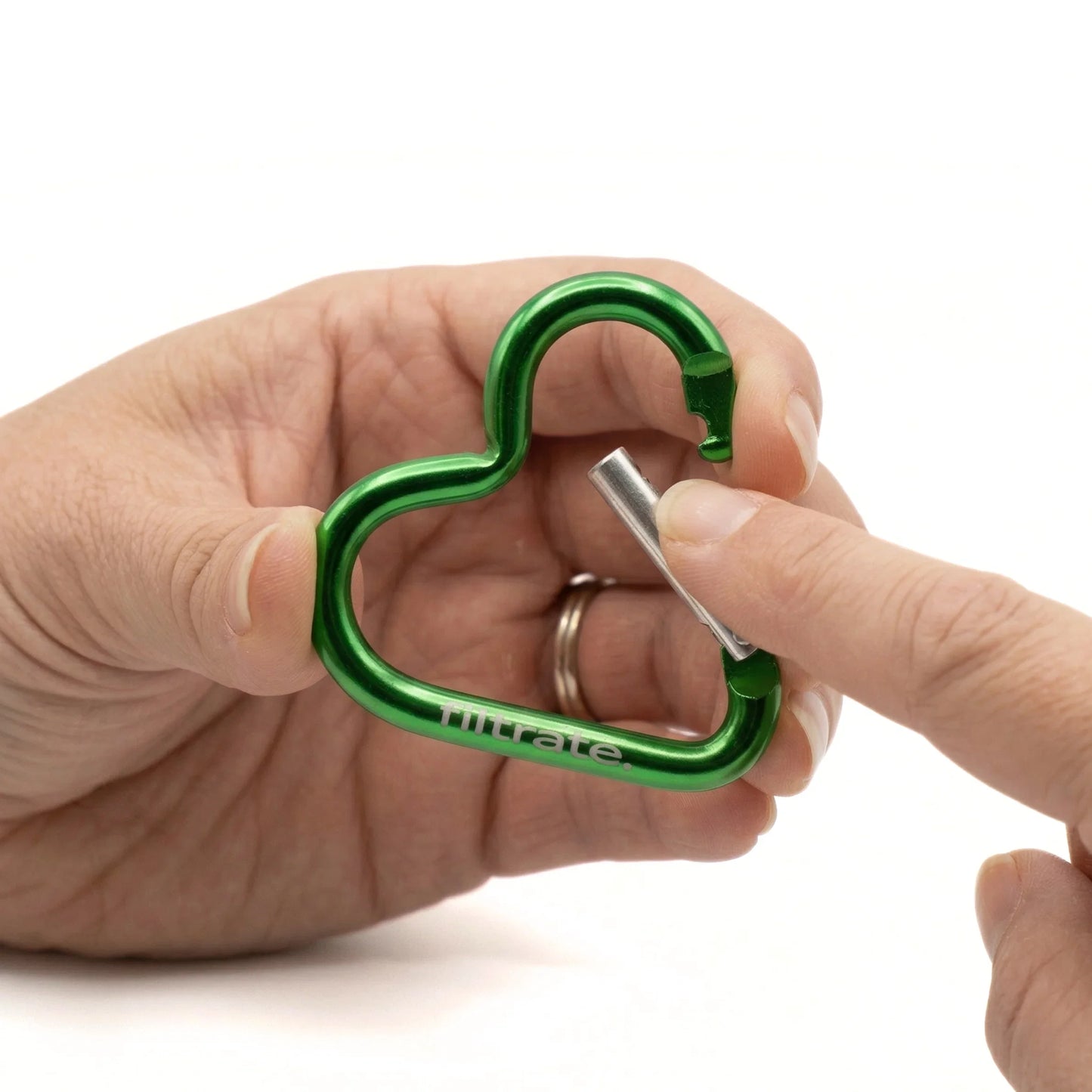 Green Heart Clip Carabiner For Water Bottle