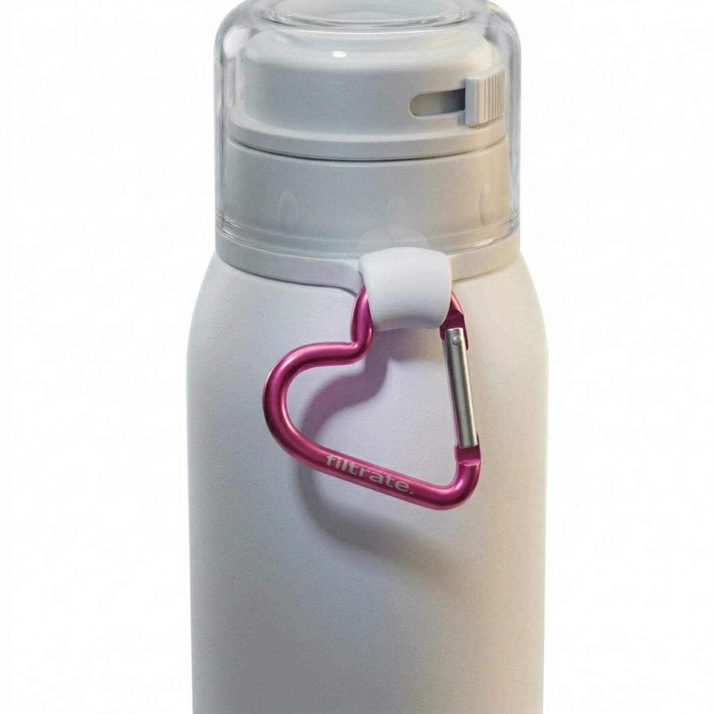 Pink Heart Clip Carabiner For Water Bottle