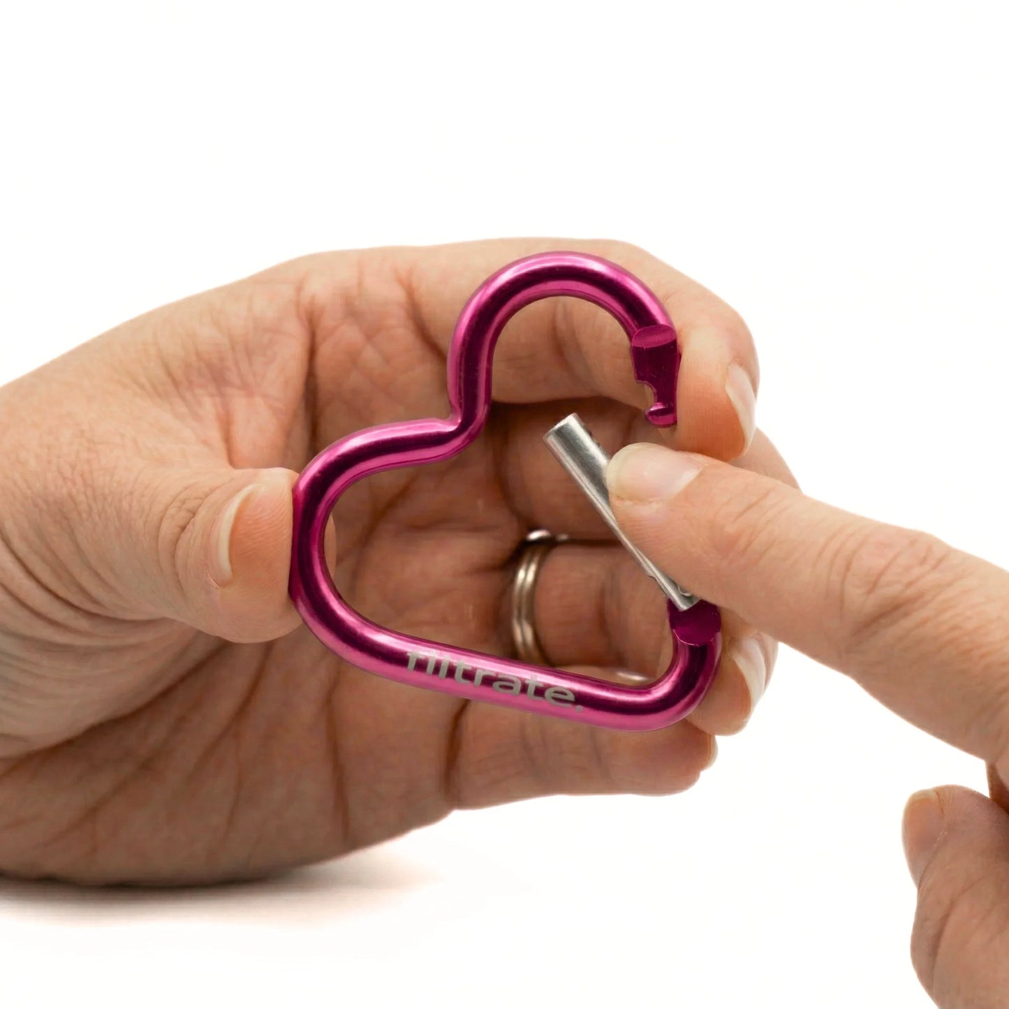 Pink Heart Clip Carabiner For Water Bottle