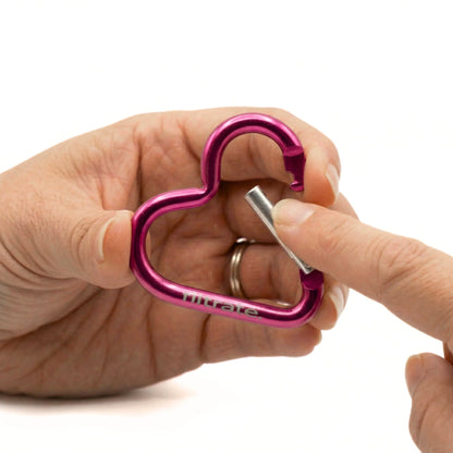 Pink Heart Clip Carabiner For Water Bottle