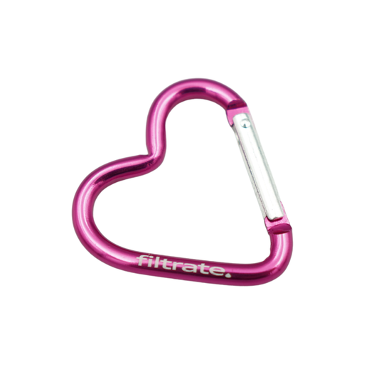 Pink Heart Clip Carabiner For Water Bottle